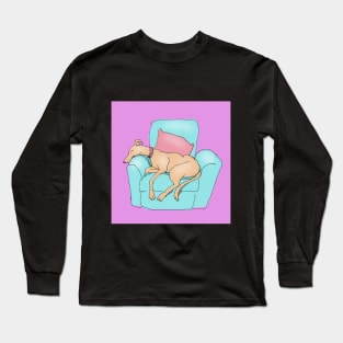 snoozing greyhound Long Sleeve T-Shirt